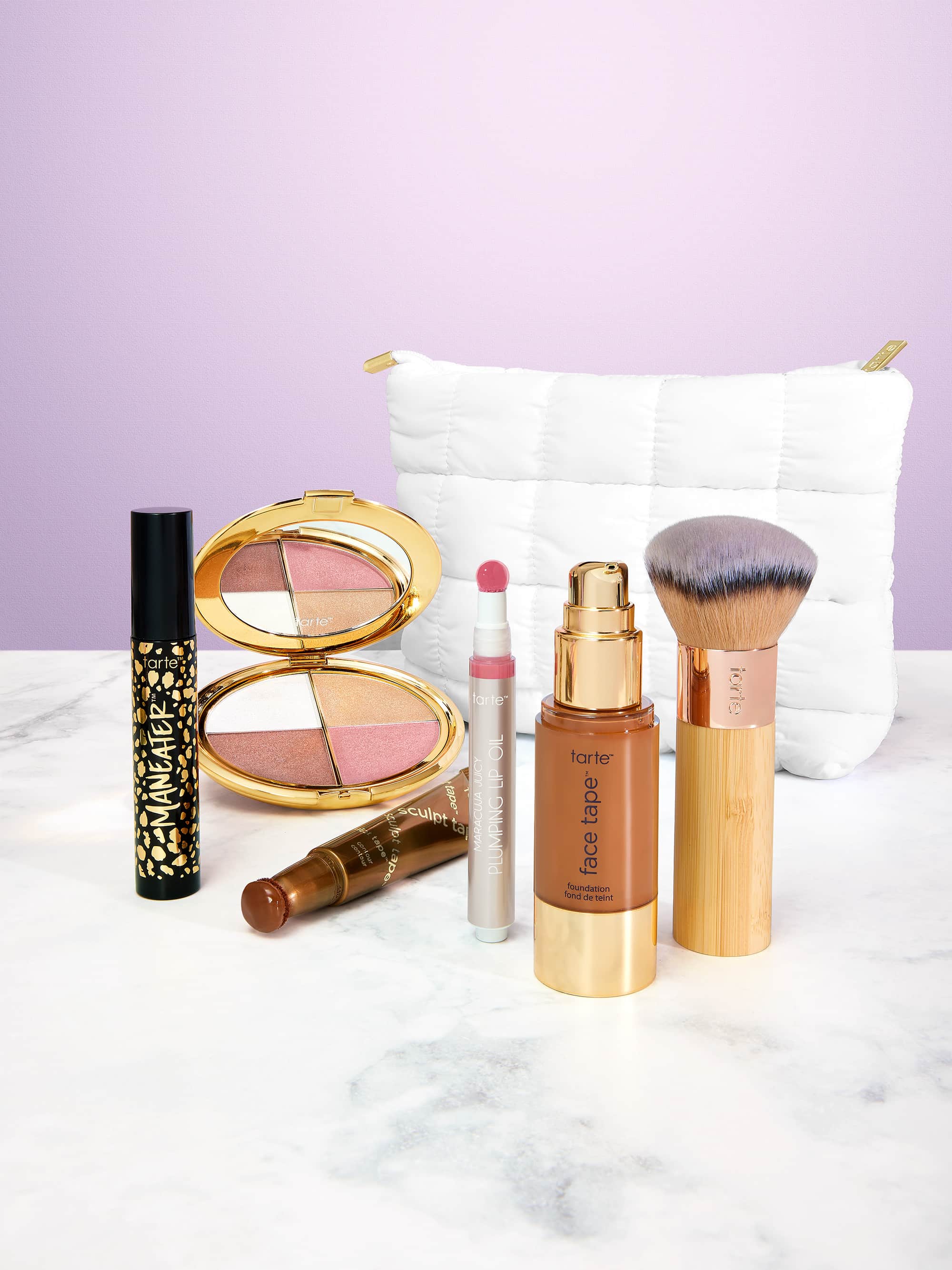 tarte™ puffy makeup bag in white - Image 2