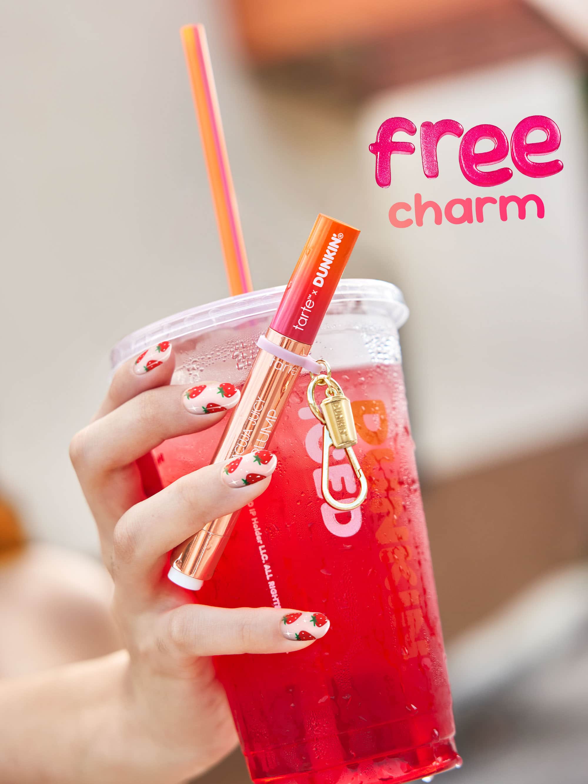 tarte™ x Dunkin' maracuja juicy shimmer glass lip plump + free charm - Image 5